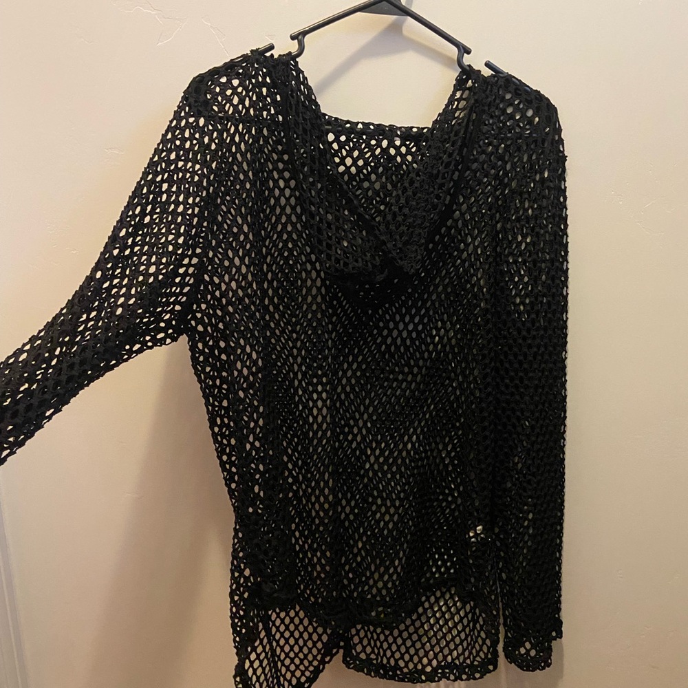 Persaya Black Mesh Top